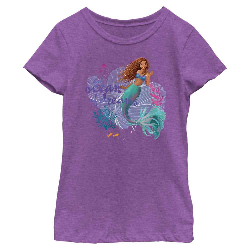 Girl's Disney Ariel an Ocean of Dreams Scene T-Shirt