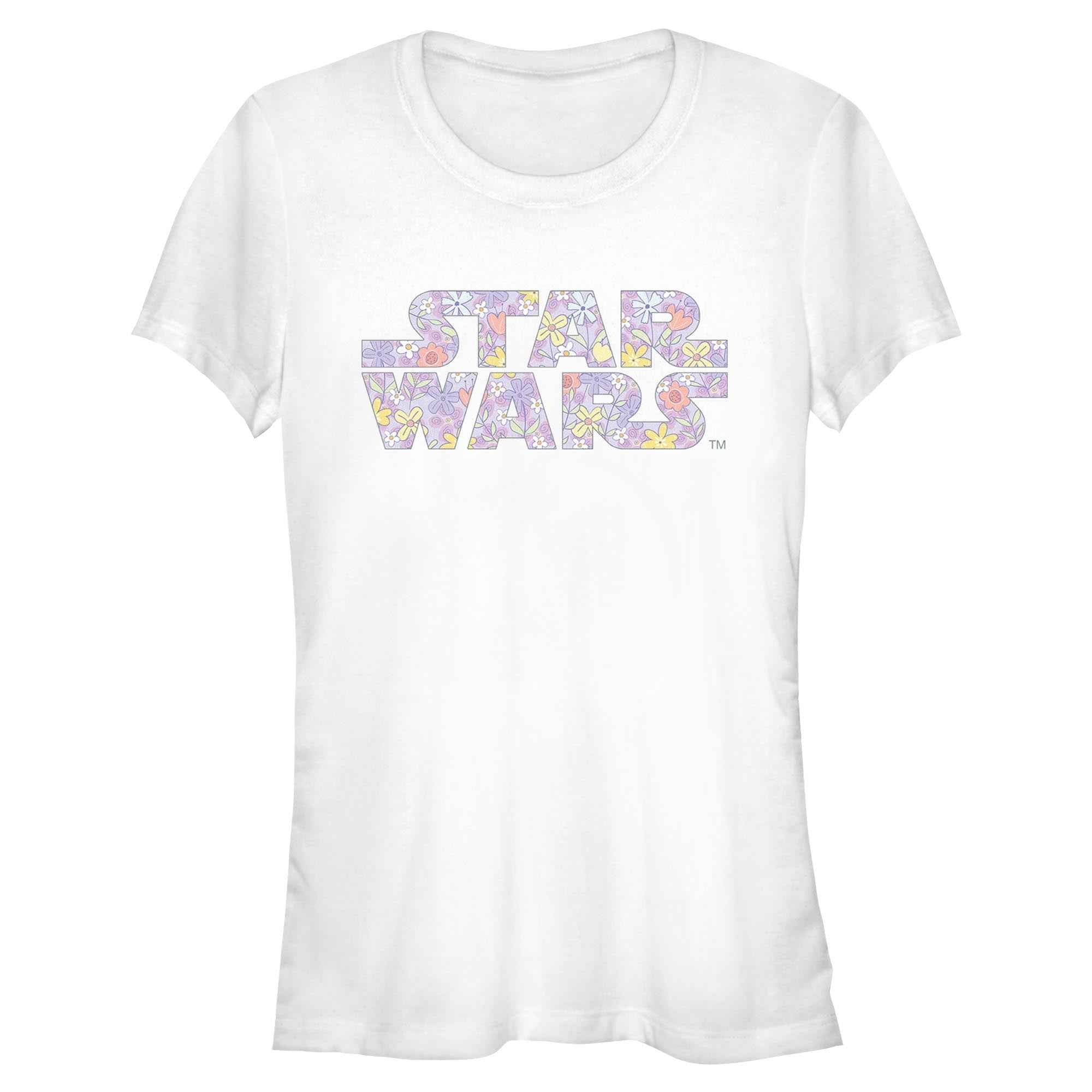 Junior's Star Wars Star Wars Spring Flower Logo T-Shirt